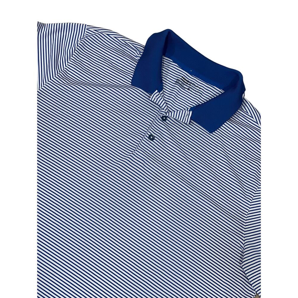 Nike‎ Dri-Fit Polo, Blue and White, Size XL, 921-J